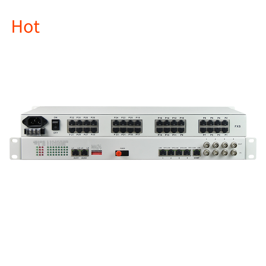 32Voice+4E1+4GE+4RS232 Fiber Multiplexer