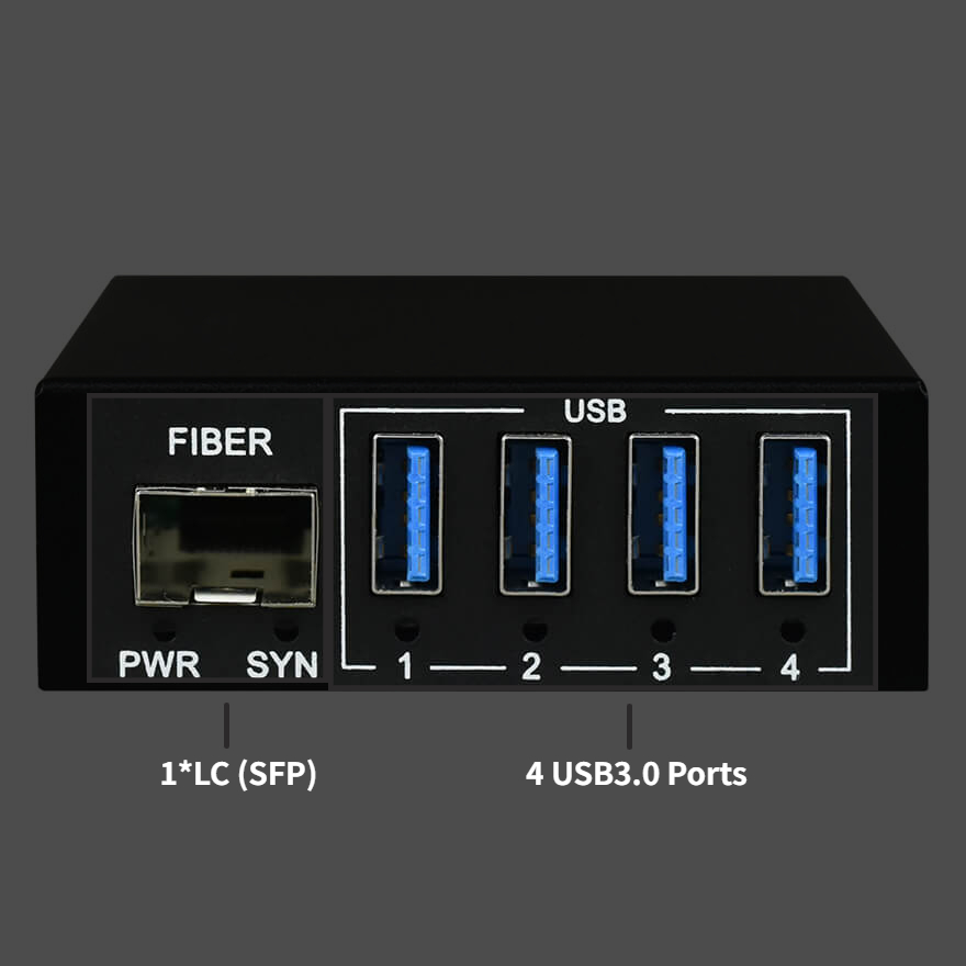 USB 3.0  4-Port Fiber USB Extender