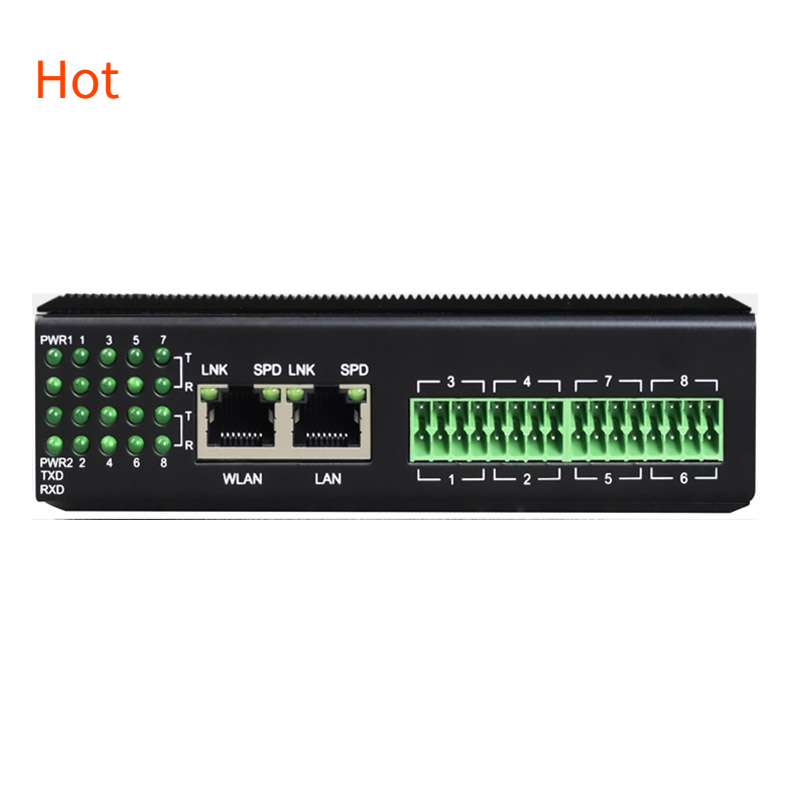 8 Port Serial Ethernet Server | Support SSL, MQTT, Modbus-RTU to Modbus-TCP