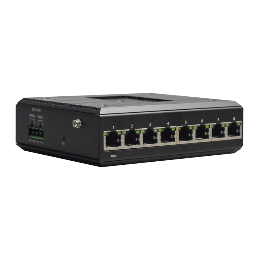 Unmanaged Din-Rail 8-Port Gigabit Ethernet Industrial Switch