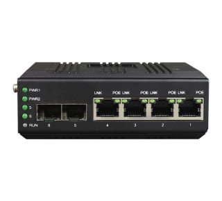 Managed 4-Port Industrial DIN Mount POE Switch