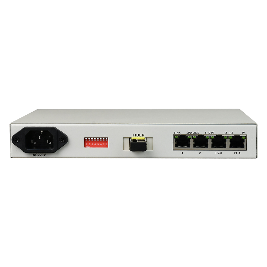 Convertisseur Switch Ethernet 8x RJ45 1x Fibre Optique - Audiophonics