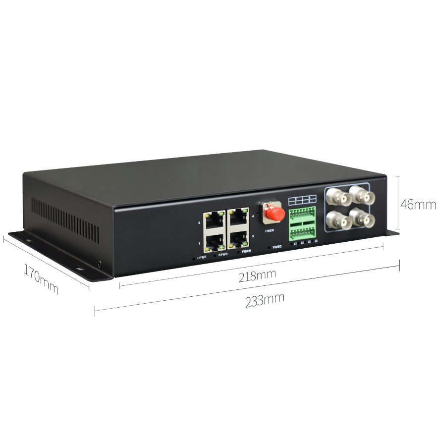 4-Port 3G-SDI to Fiber Converter (with Ethernet + DI/DO + Serial)