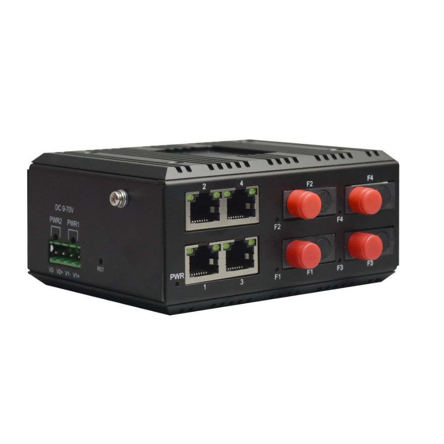 Din Rail Managed 4-Port GE + 4*Gigabit Optical Network Switch